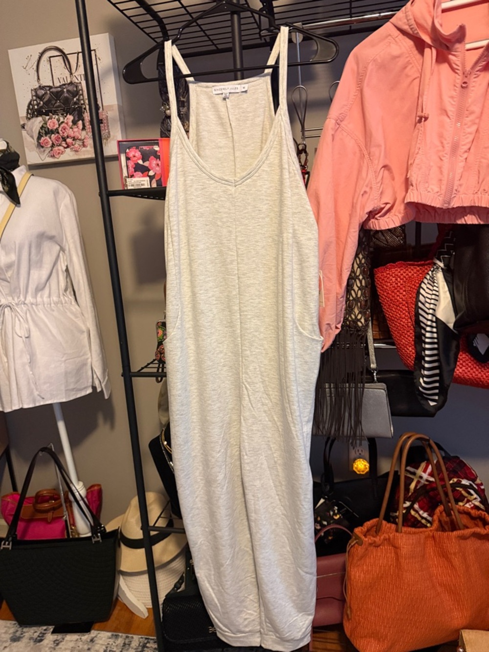 Sincerely Jules Light Gray Relaxed Tank Jumpsuit - Picture 2 of 5